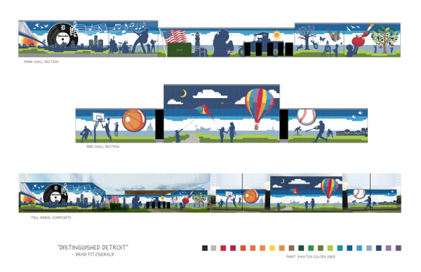 Model D readers selected Brad Fitzgerald's "Fun in the City" design as their favorite to adorn the Crowell Rec Center