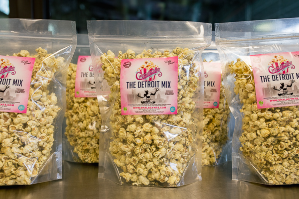 Packages of Cyntsational Popcorn